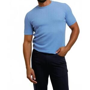 NEW 7 DOWNIE ST. monaco short sleeve knit top - plus in aqua
